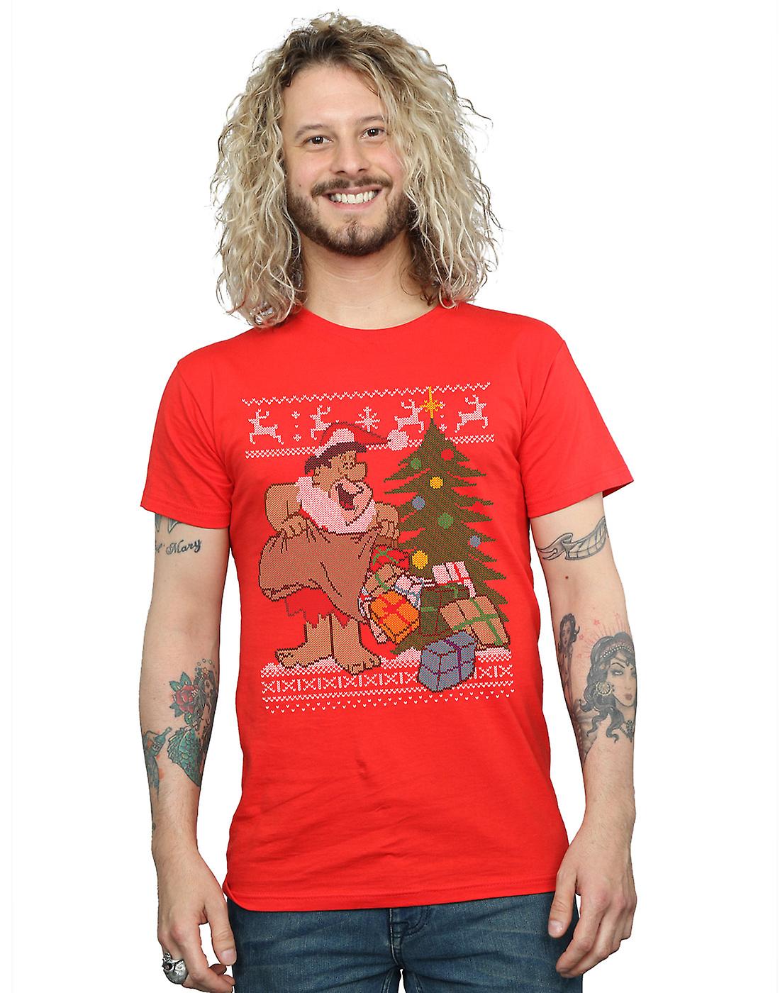 The Flintstones Men's Christmas Fair Isle T-Shirt