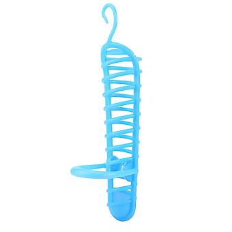 Parrots Feeder Basket Plastic Food Fruit Feeding Perch Stand Holder for Pet Bird Supplies(Blue)