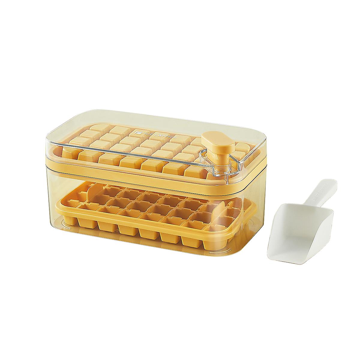 New Arrive Ice Cubes Tray With Lid Bin And Scoop Square Ice Cubes Molds With Storage Box Ice Maker Trays For Freezer With Container And Removable Cove
