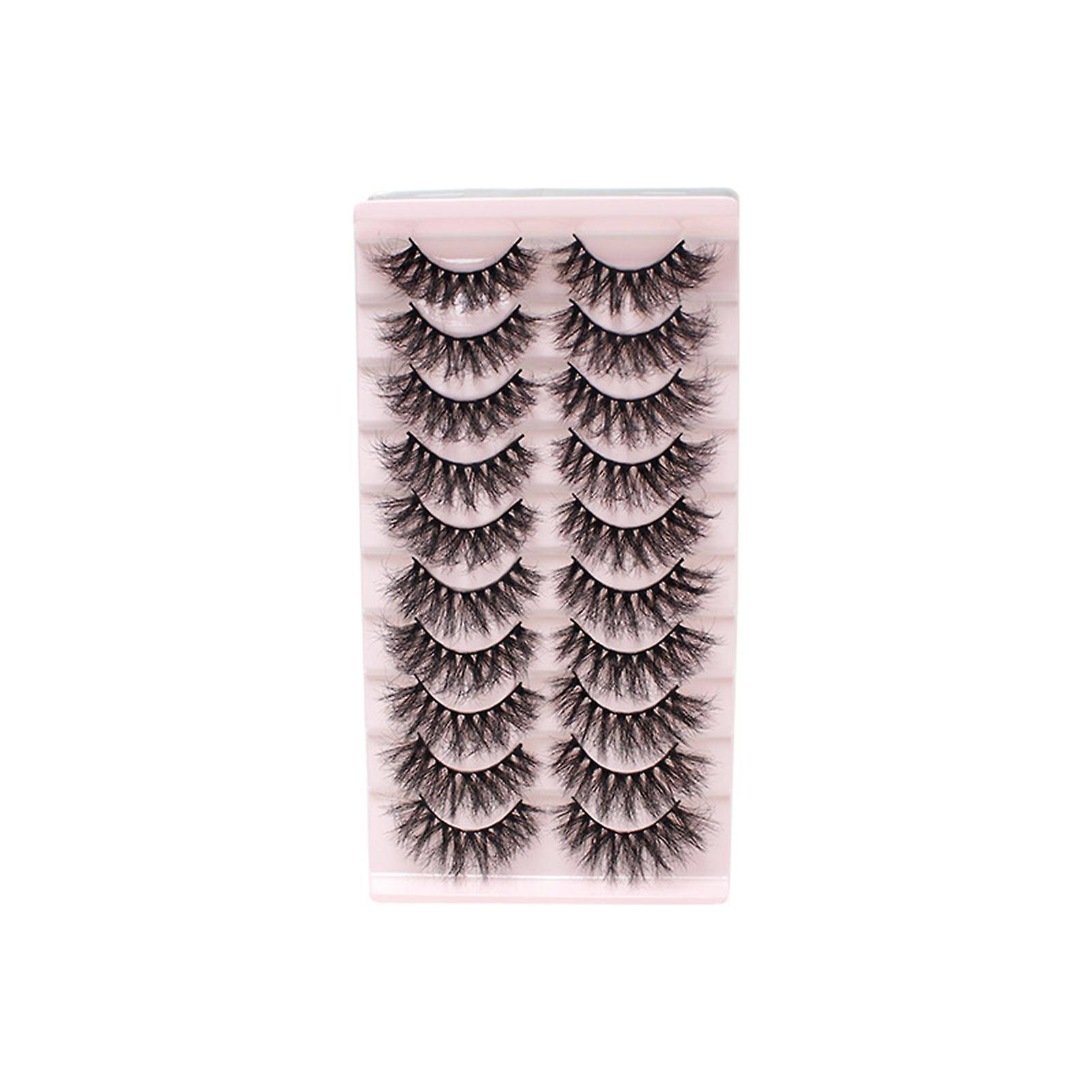 10 Pairs Dense Soft Artificial Eyelashes Diy Fluffy Effect Lightweight Lashes