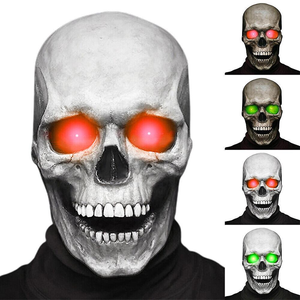 Full Head Skull Mask - Creepy Realistic Head Skull Latex Mask with Movable Jaw,100% New