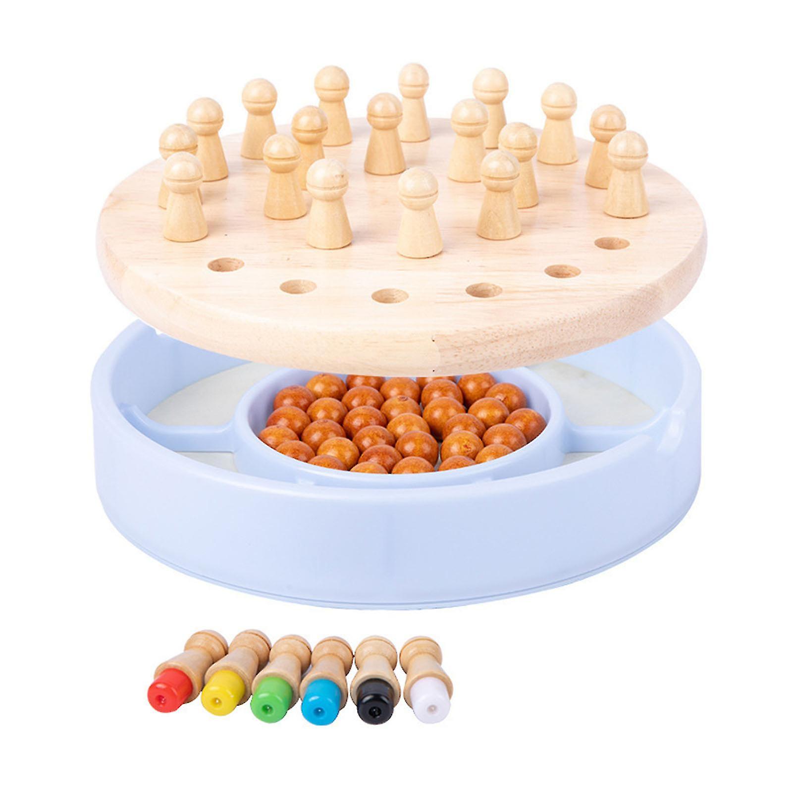 2-in-1 Wooden Chess & Memory Match Game for Early Learning and Logic Skills