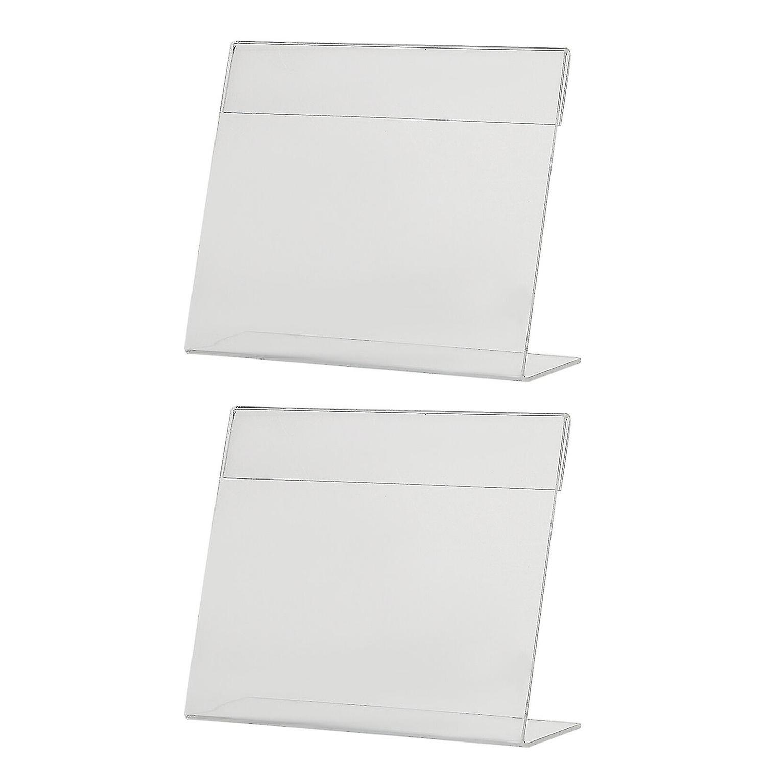 2pcs Supermarket Acrylic Sign Holders Price Tag Display Stands Label Holder