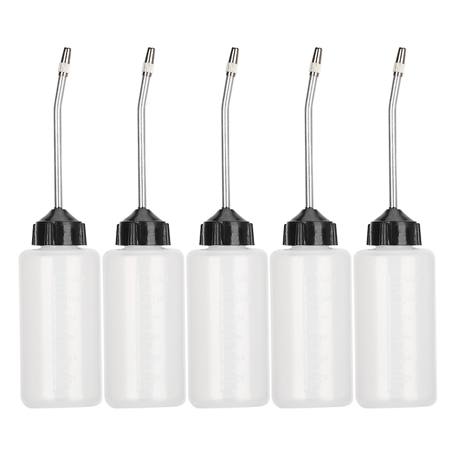 Lot de 5 bouteilles d'huile pour machine à coudre en plastique de 120 ml avec bec long et allongé