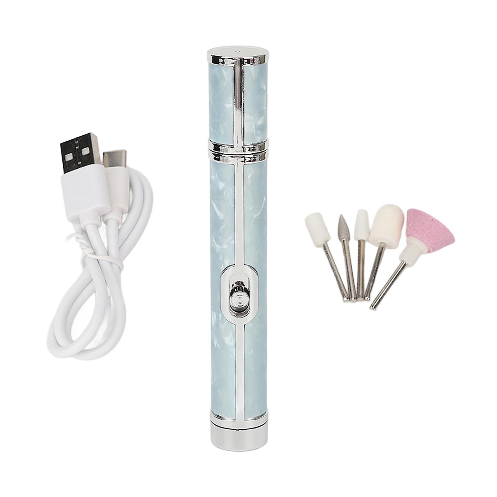 Electric Nail Polishing Machine 20000RPM Cordless Low Noise Nail Drill Machine with 5 Grinding Bits