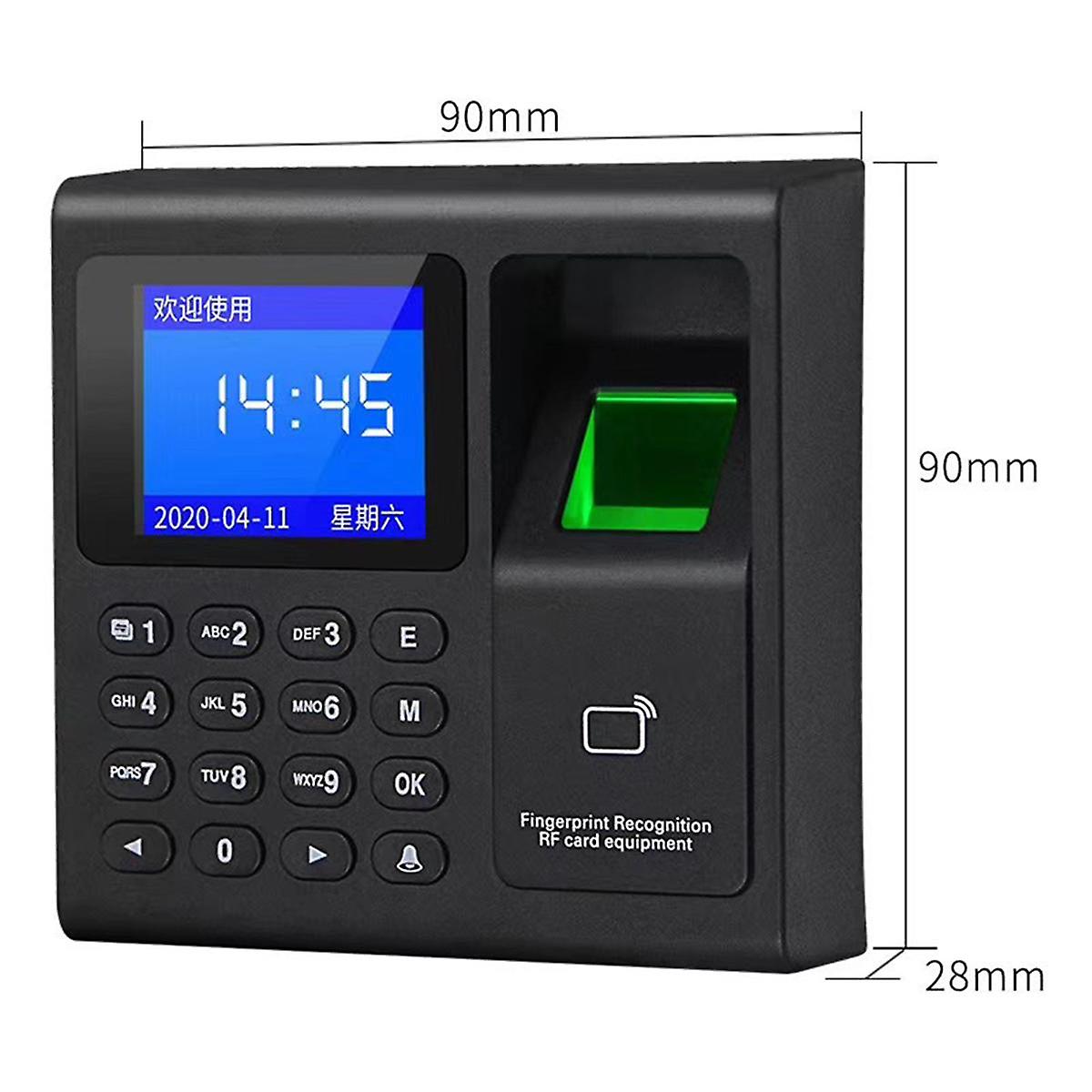 Fingerprint Attendance Machine 1000 Capacity Access Control Electric Time Clock Recorder RFID Keypa
