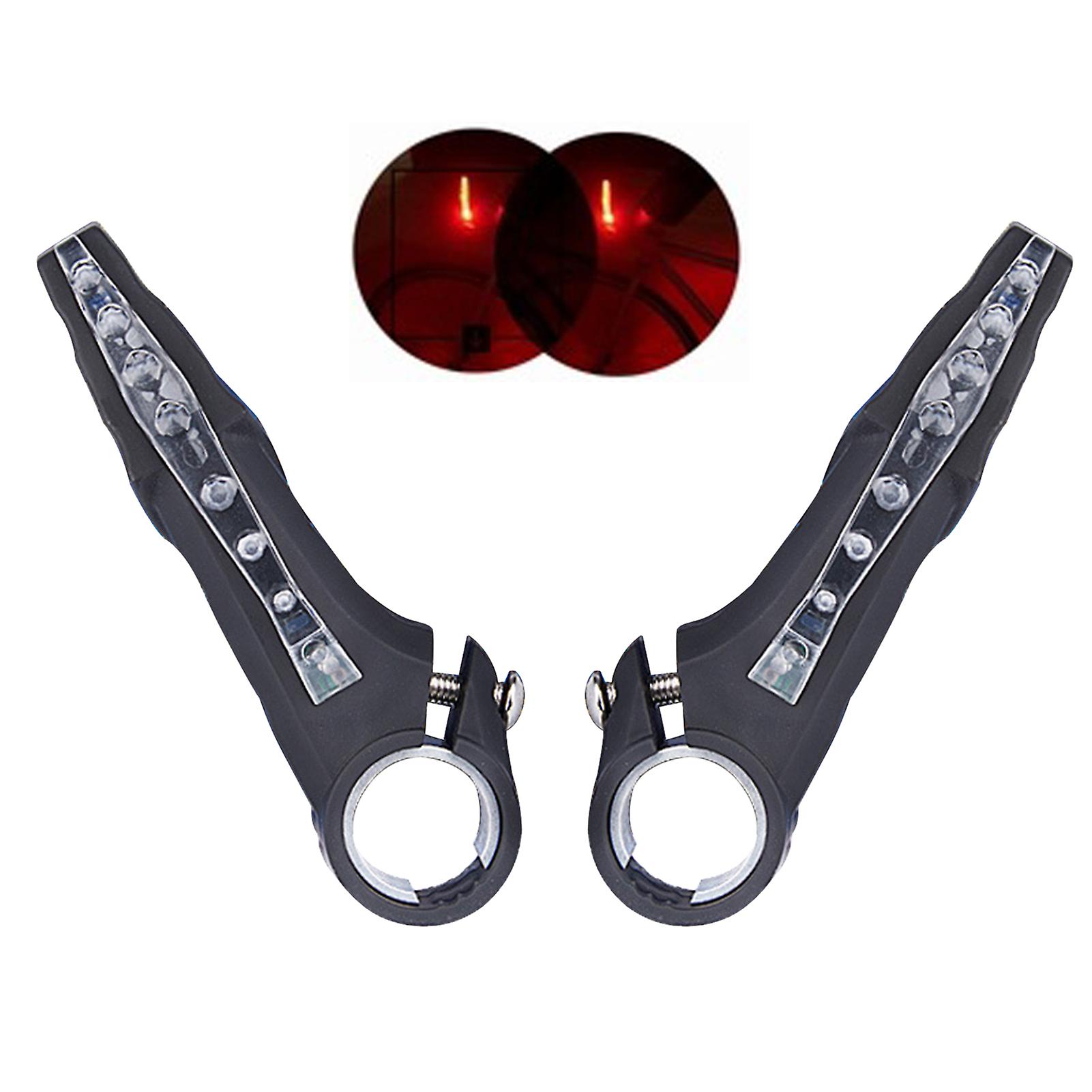 2Pcs Handlebar Turn Lights Safe Aluminum Alloy Horn Handlebar with LED Turn Light for MTB Bicycle