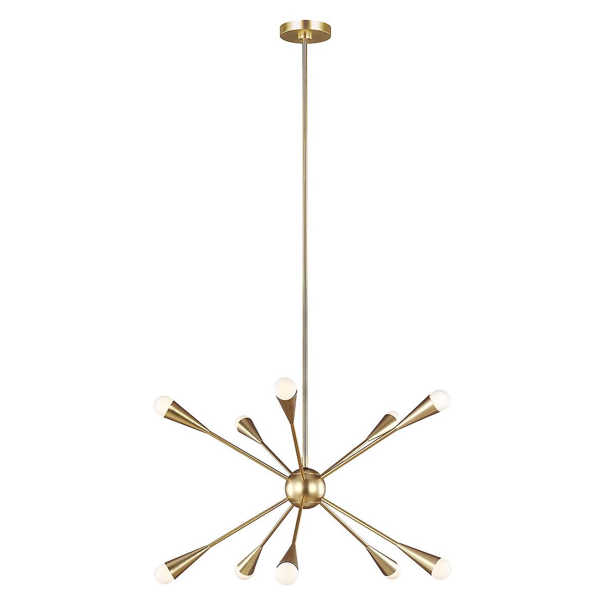 Jax 10 Light Chandelier, Burnished Brass, G9