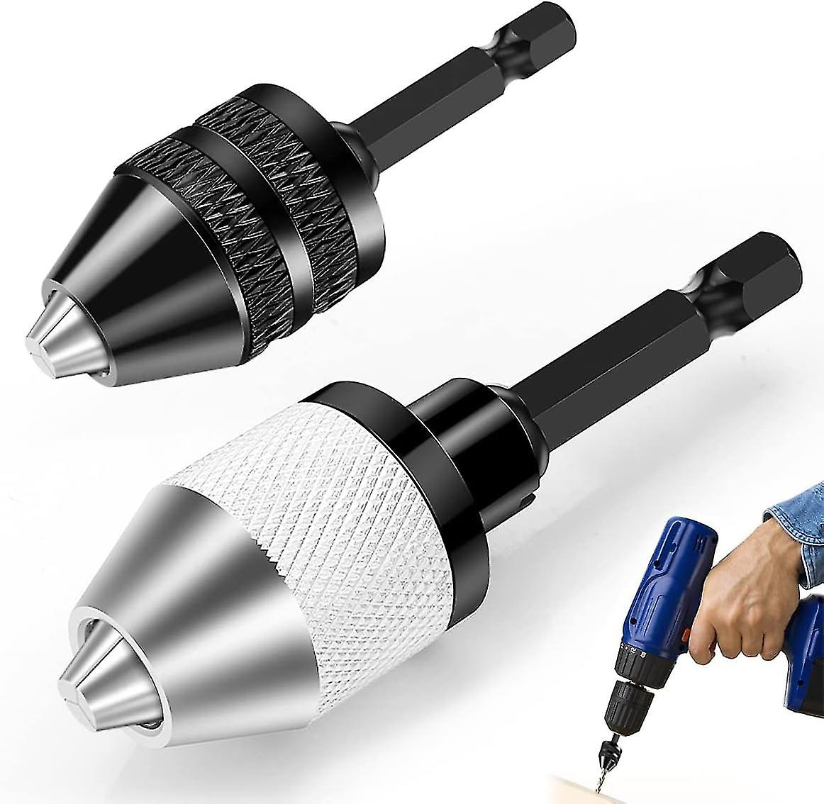 2 Piece Drill Chuck6.35mm (1/4") Hex Keyless Chuck0.3-6.5mm Capacity Screwdriver Chuckkeyless Drill Chuck