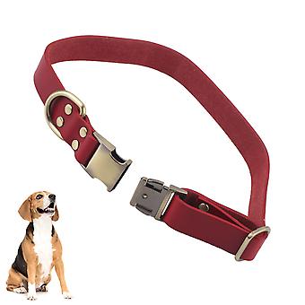 Leather Dog Collar Soft Padded Leather Pet Collar with Engraved Buckle for Small Medium Large Cats and DogsRed 38‑60cm / 15‑23.6in