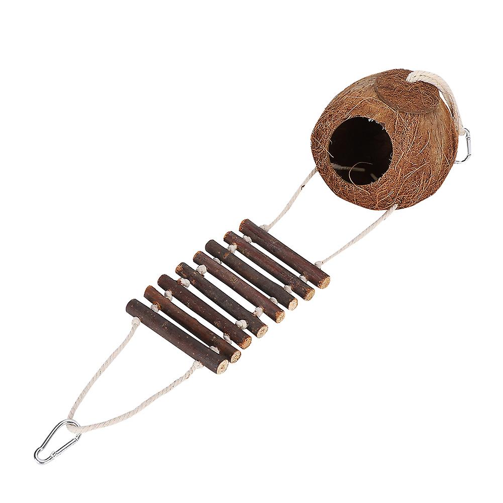 Coconut Hideaway Toy for Hamsters - Natural Coconut Shell Hideout, Small Animal Enrichment, 6 Inch Size