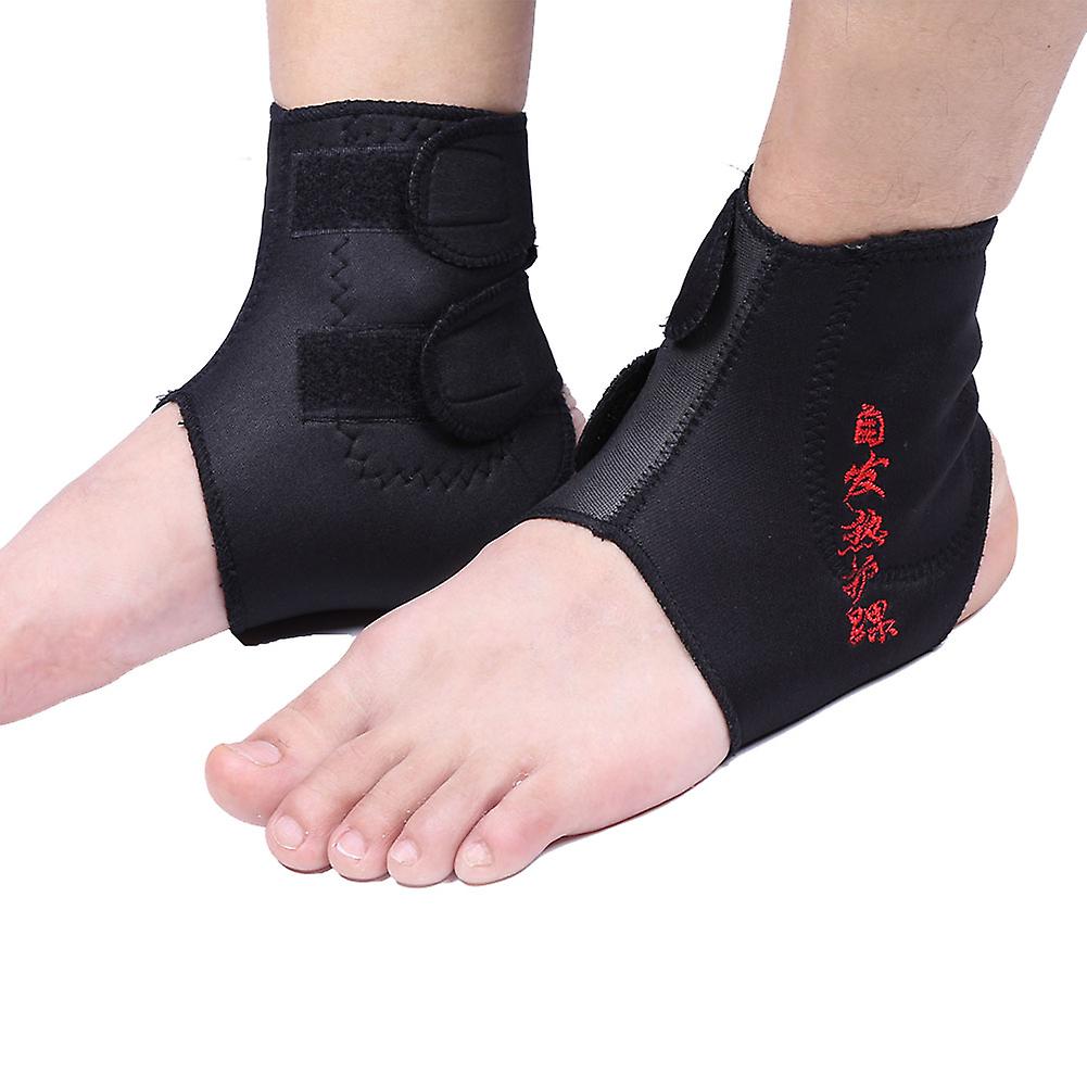 1 Pair Adjustable Self heating Ankle Support Brace with Compression Straps For Pain Relief