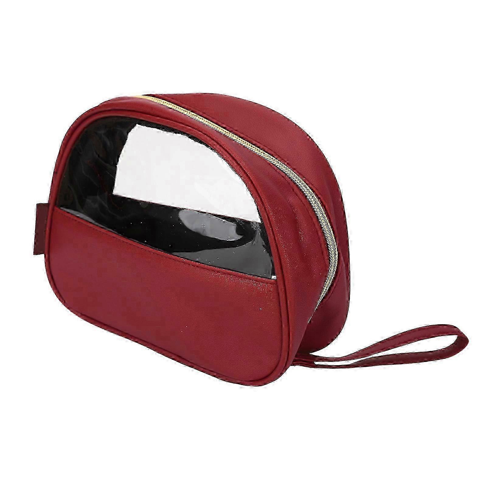 Cosmetic Pouch, Large Capacity, Clear, Crescent Shaped