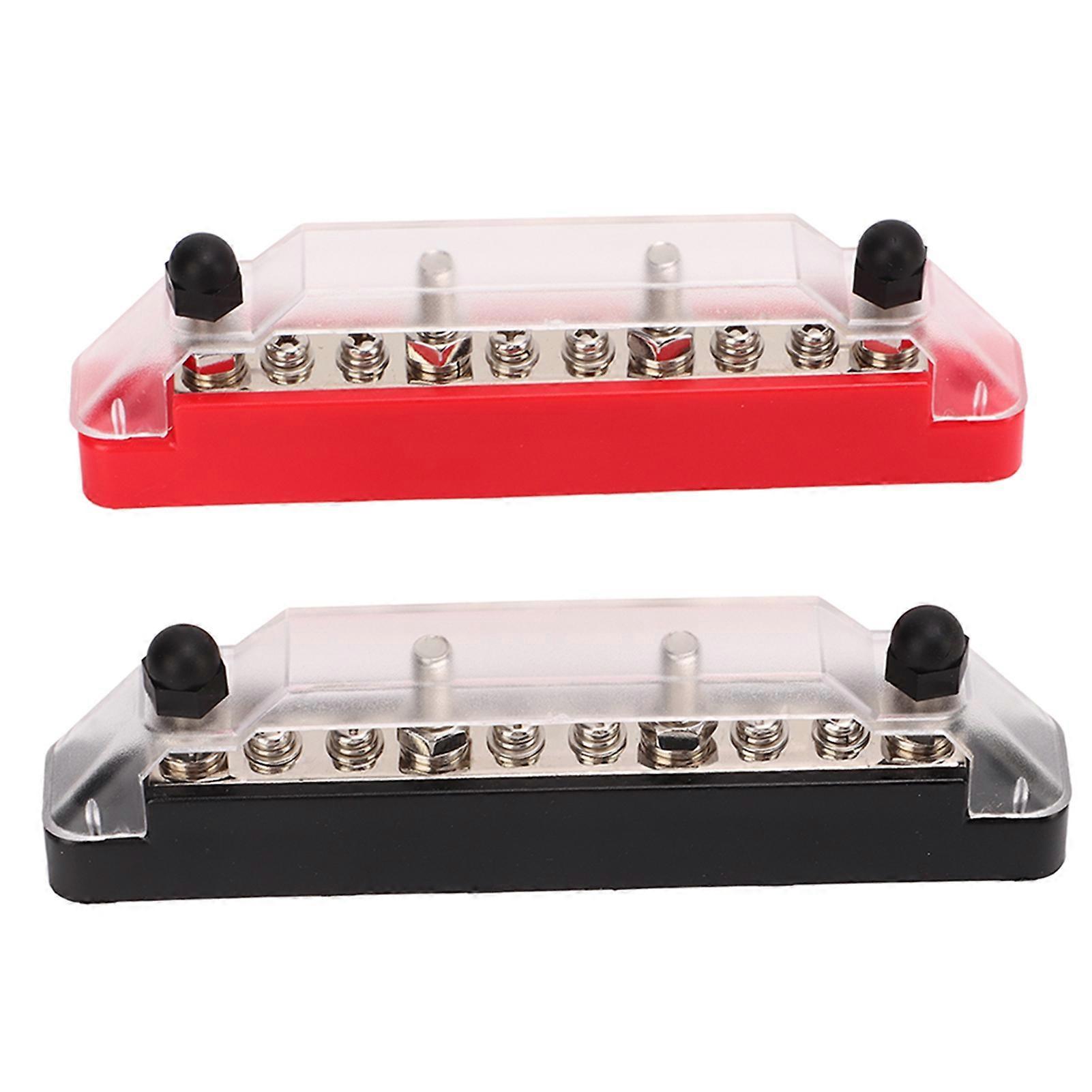 10 Way Power Distribution Block Bus Bar M6 Studs M4 Screw Terminals for Car Truck Marine Boat Yacht