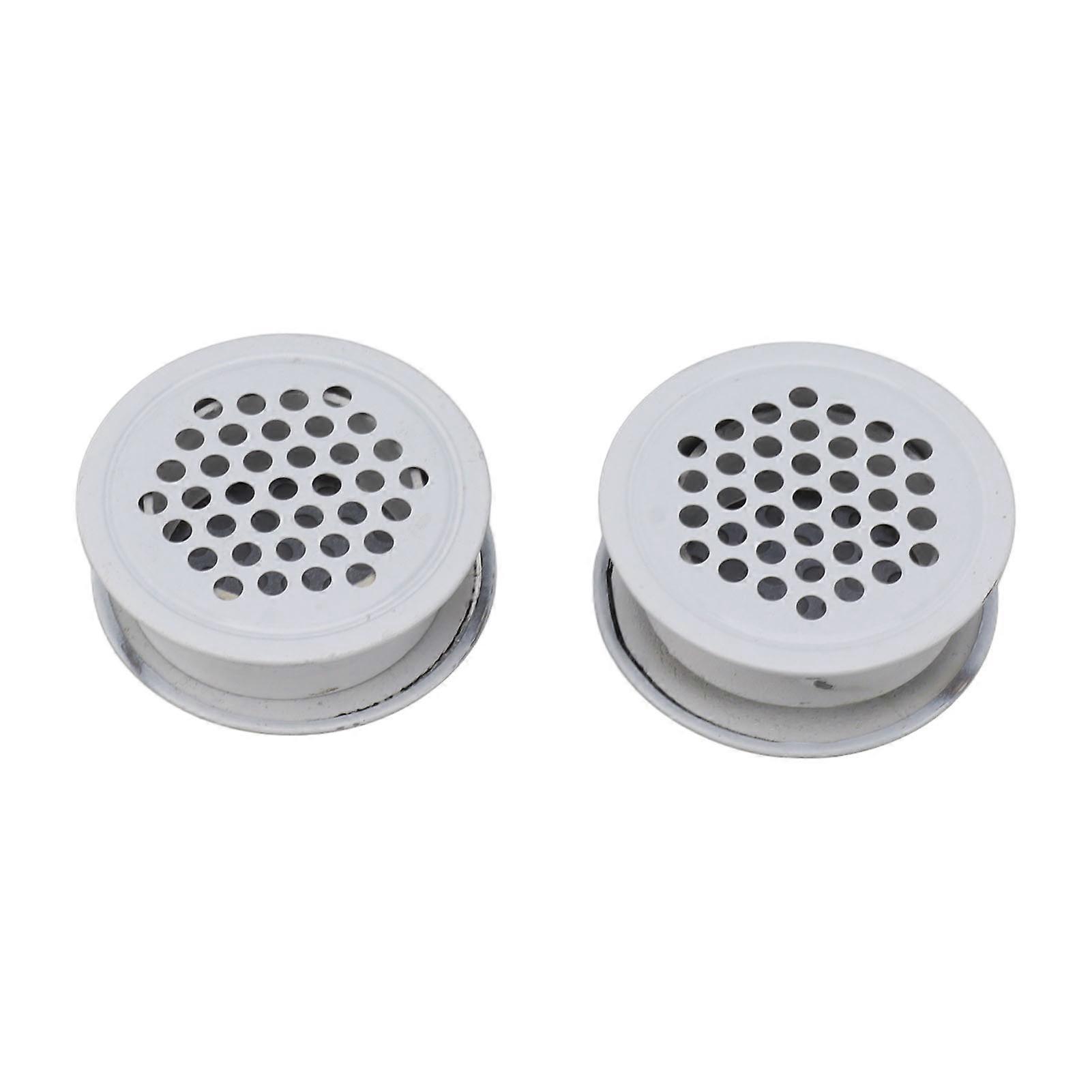 2Pcs White Round Vent Covers - Rustproof, Rugged, and Versatile Air Vent Mesh Hole Covers for Home, Closet, Cabinets, and Office Use