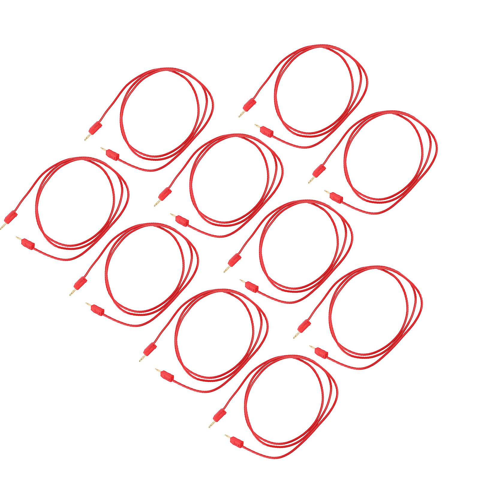 10Set Banana Plug Test Lead Brass PVC Electrical Test Wire Cable for Multimeter 2mm Red 