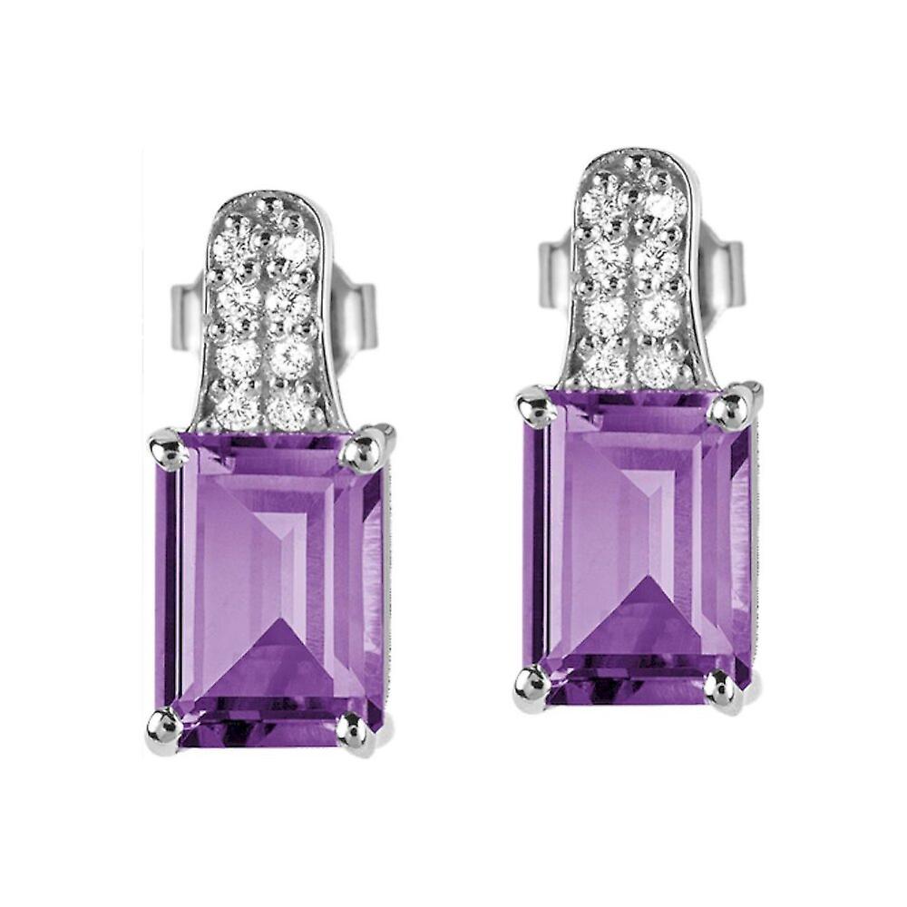 Jacques Lemans - Sterling Silver Studs met Amethyst - SE-O114D