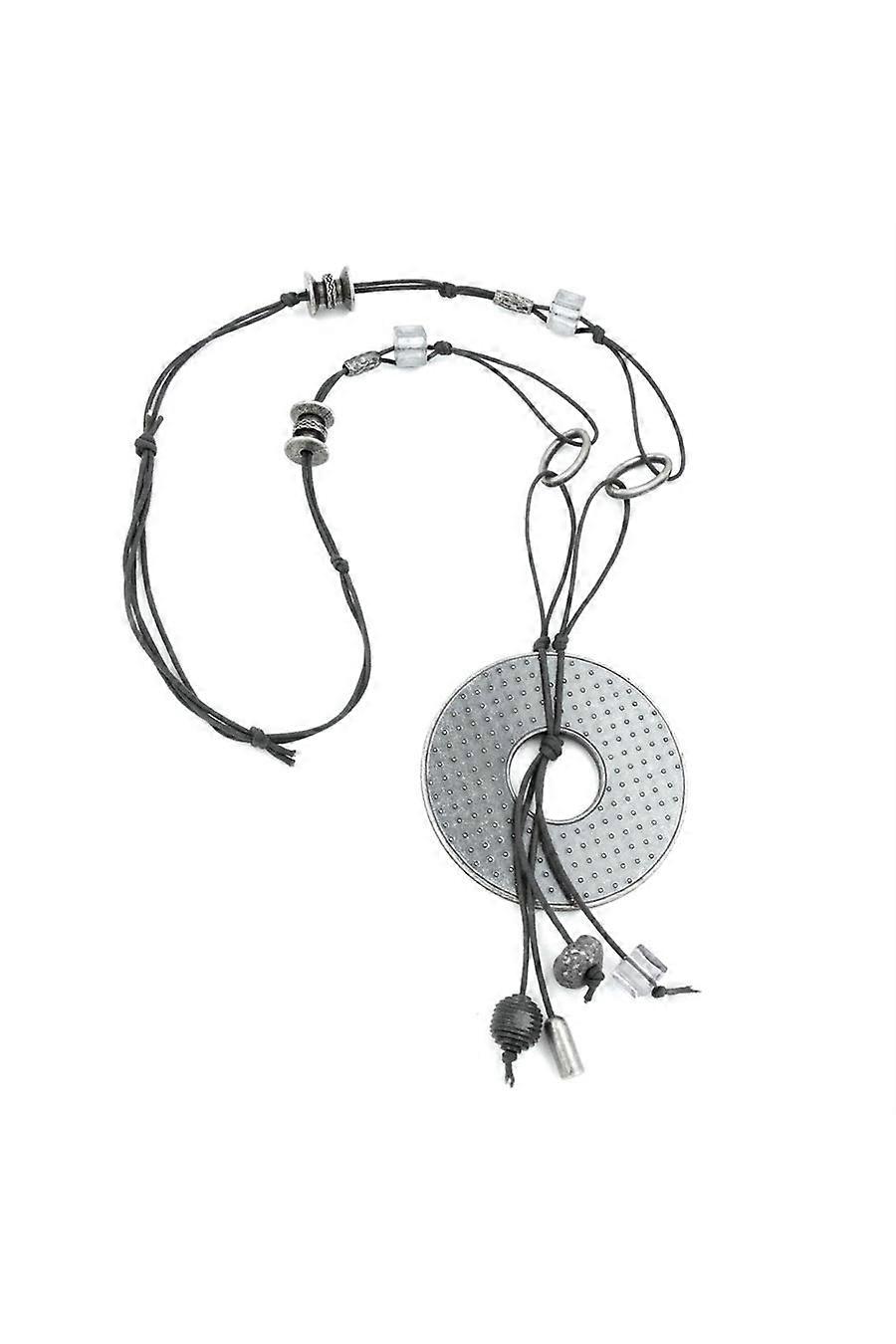 Necklace Grey Beads 90cm - Gl00767