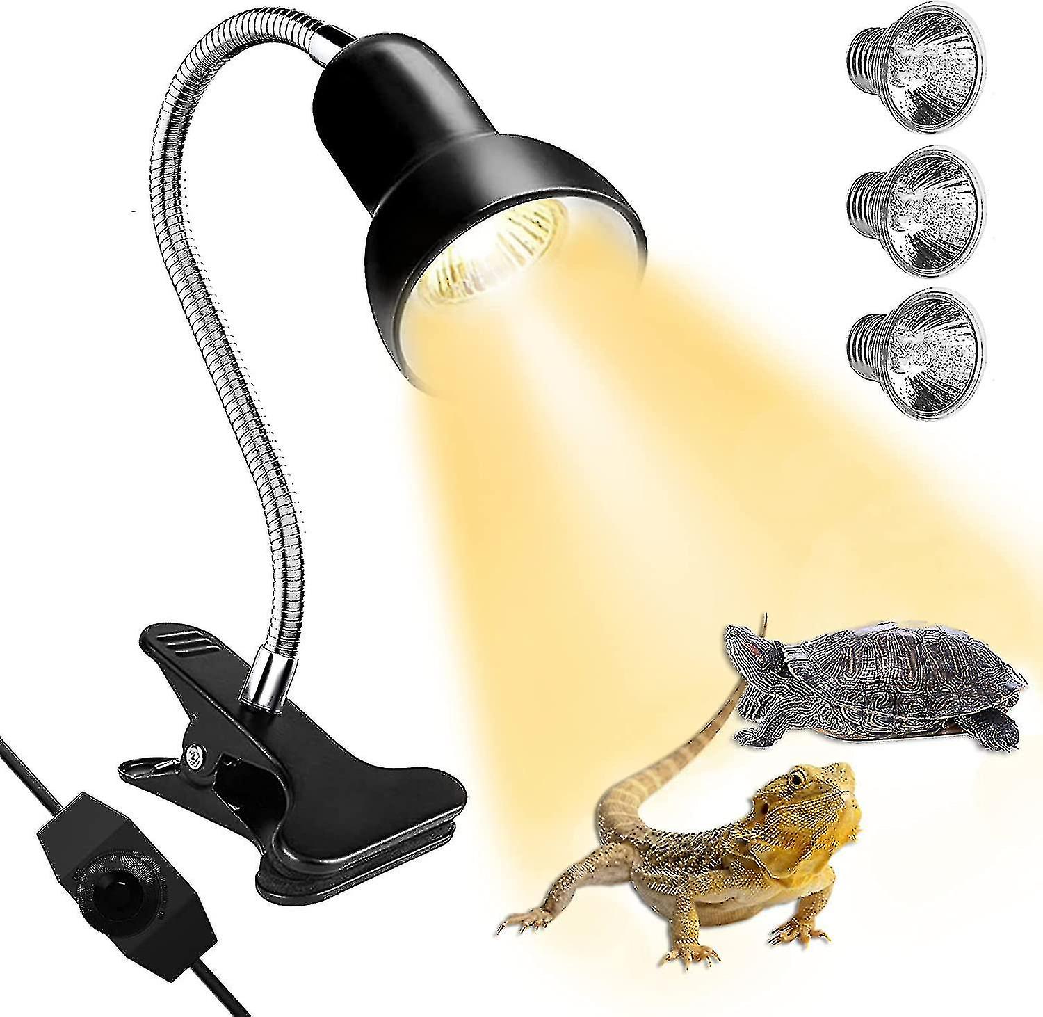 Tortoise Heat Lamp Basking Light For Reptiles 25w+50w Uva Uvb Heat Spotlight - Snngv