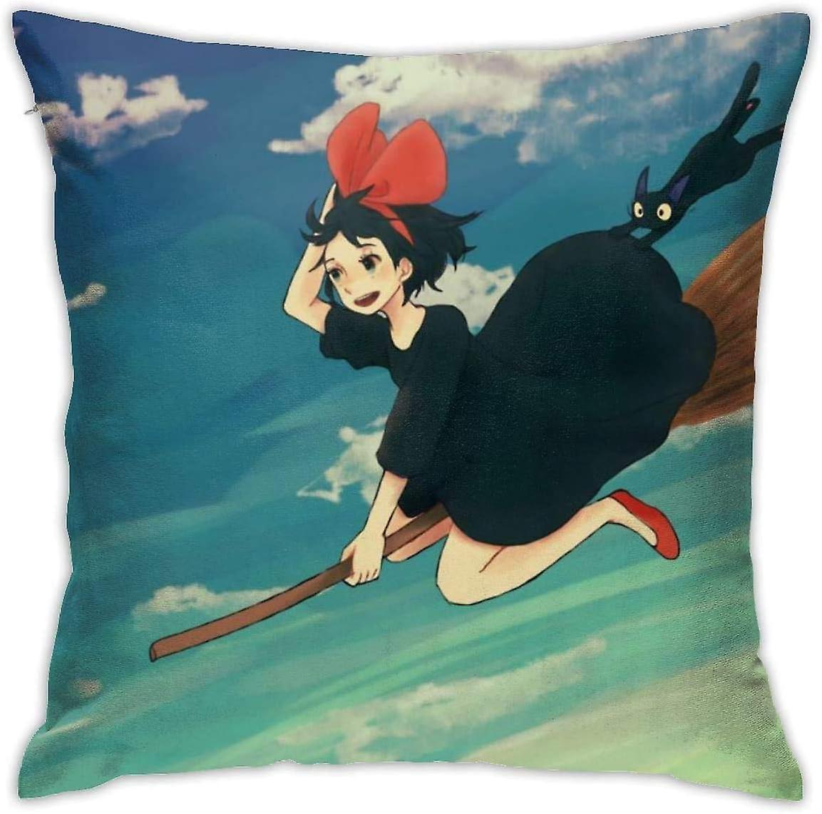 לזרוק כיסויי כריות כיסויי כריות לעיצוב המיטה כיסויי כרית עיצוב הבית שירות המשלוחים של קיקי מכשפה קטנה 18 "x18" AA-16447