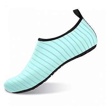 Veeki Water Sports Shoes Barefoot Quick-Dry Aqua Yoga Socks Slip-on for Men Women, Green, Size: 44-45