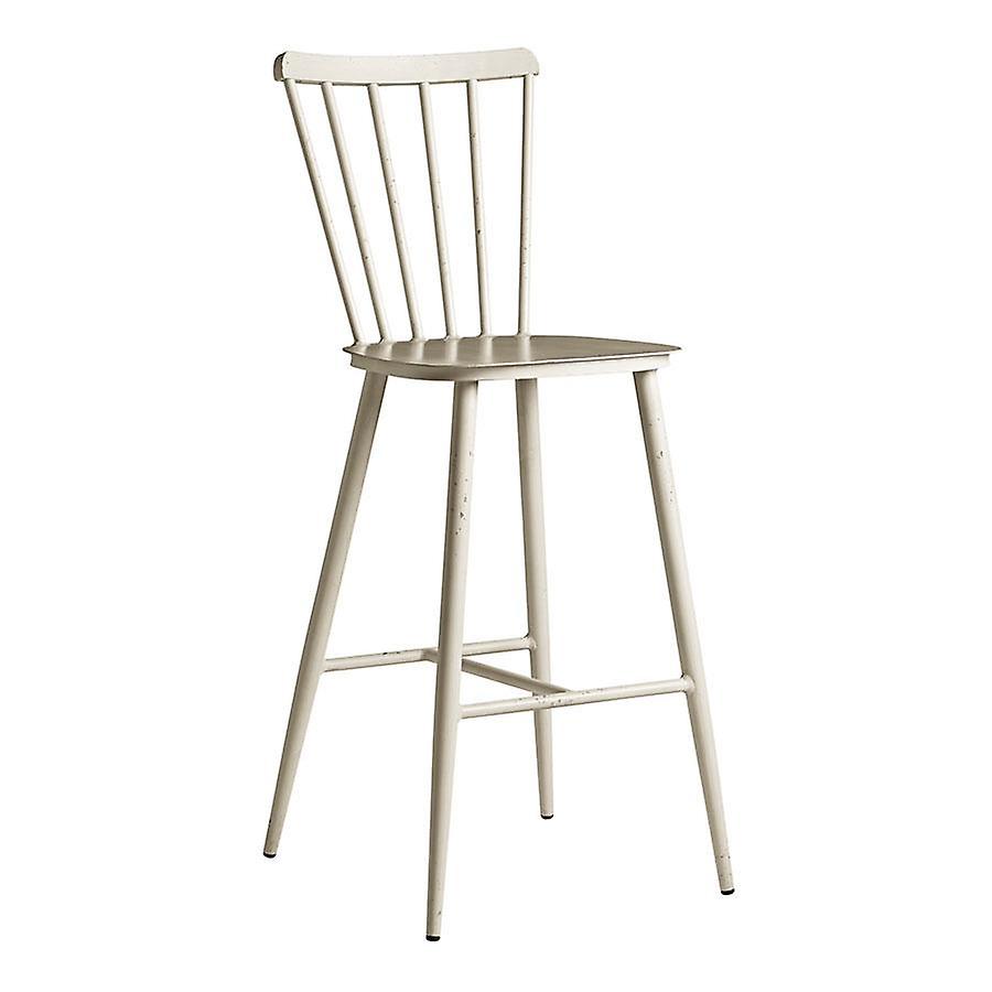 Spindle Bar Stool - White - Alu Frame