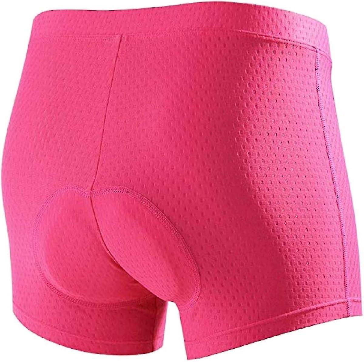 Women's Underwear Cycling Shorts Quick Dry 3D Padded Breathable Cycling Shorts (Red)