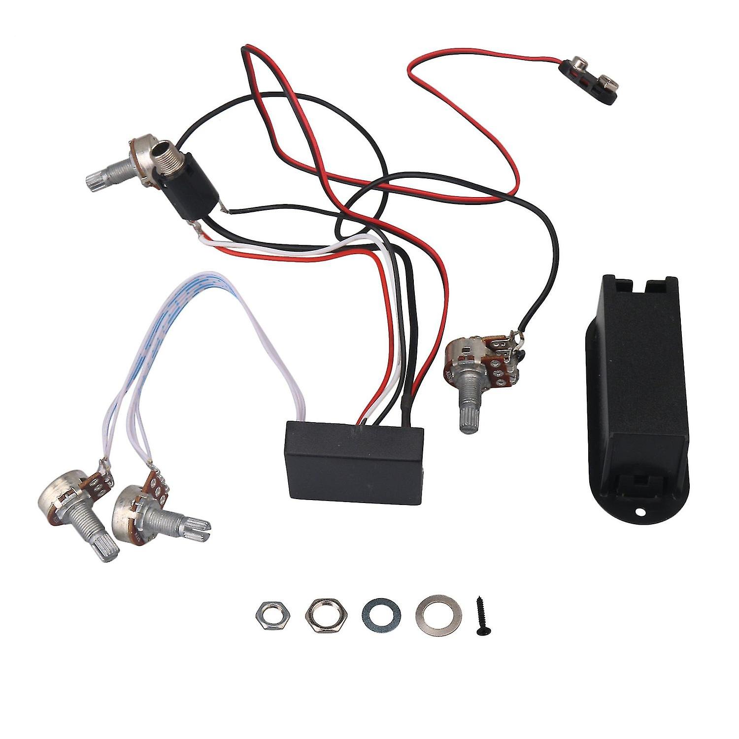 For 2 Band Active Bass Preamp Equalizer 4 Controls for active pickups WS5264