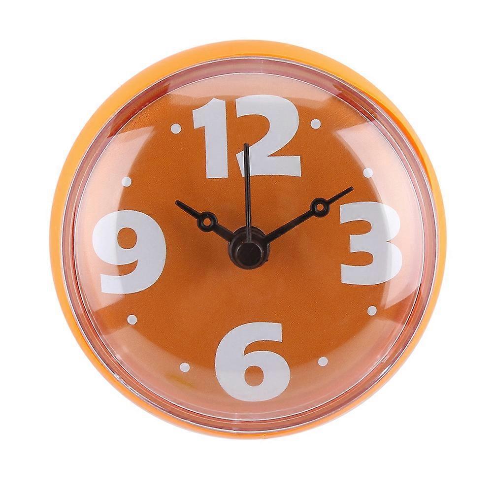 Waterproof Suction Wall Window Mirror Bath Shower Clock Bathroom Accessories Orange