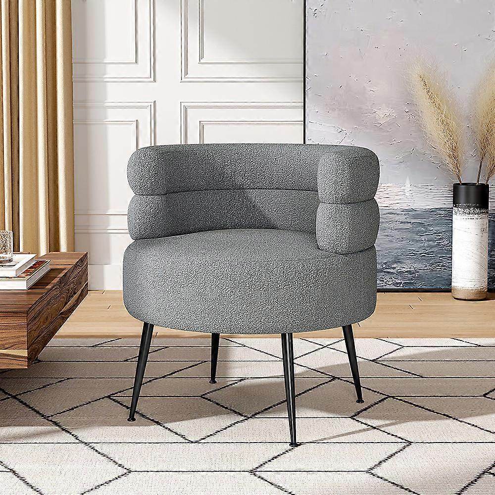 Curved Upholstered Single Sofa Accent Chair