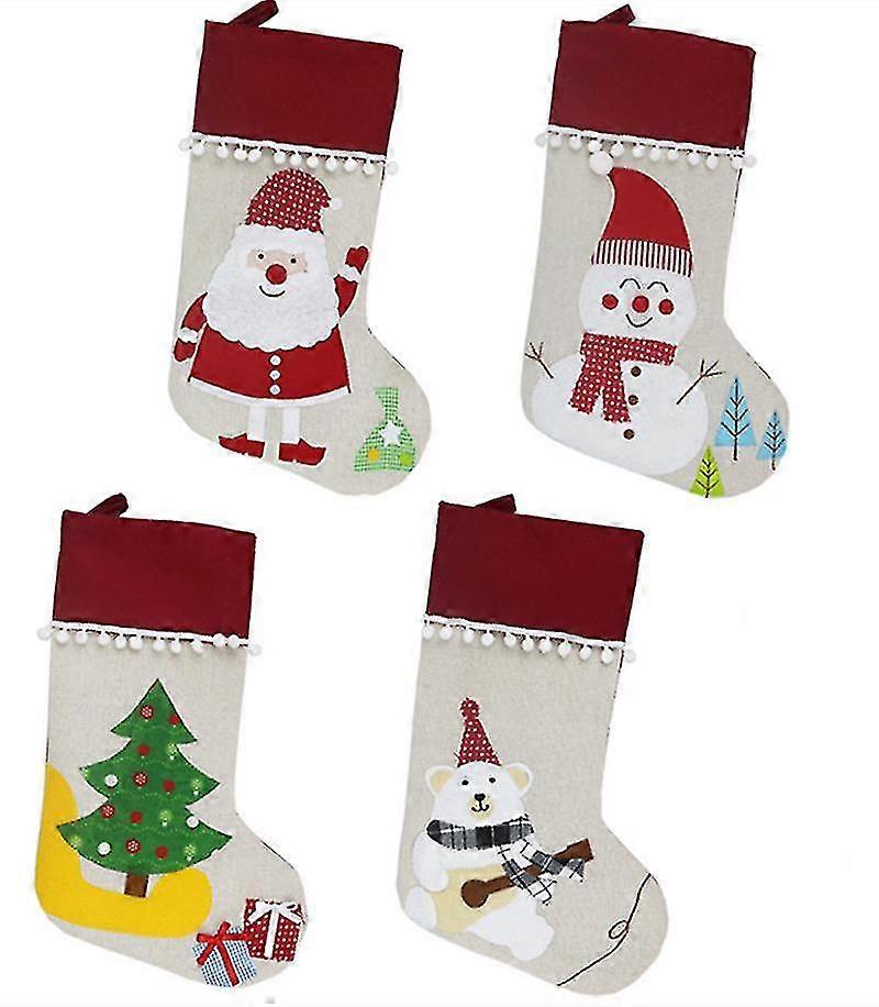 Santa Claus Stocking Set Of 4, Santa Claus Boot For Filling 46 X 20cm