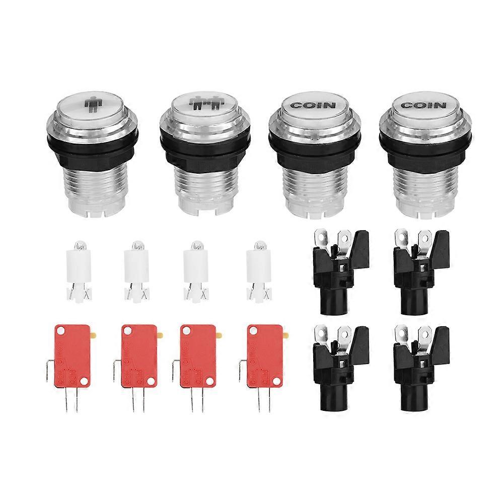 Arcade Button Kits Game Controller DIY Kits 1-Player + 2-Player + 2 Coin Lighting Push Button