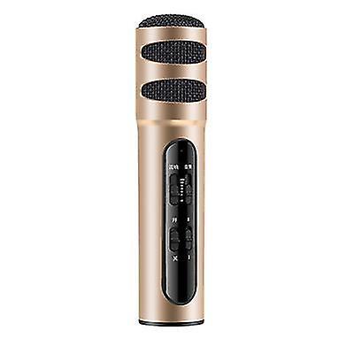 Gold Portable Musical Microphone Handheld Karaoke Mic Speaker Machine For Birthday Home Party Az12170