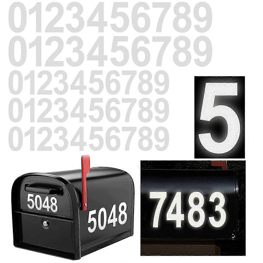 5 Sets 0-9 Reflective Number Stickers Reflective Mailbox Numbers For Outside Waterproof Strong Self Adhesive Vinyl Address Numbers For Houses