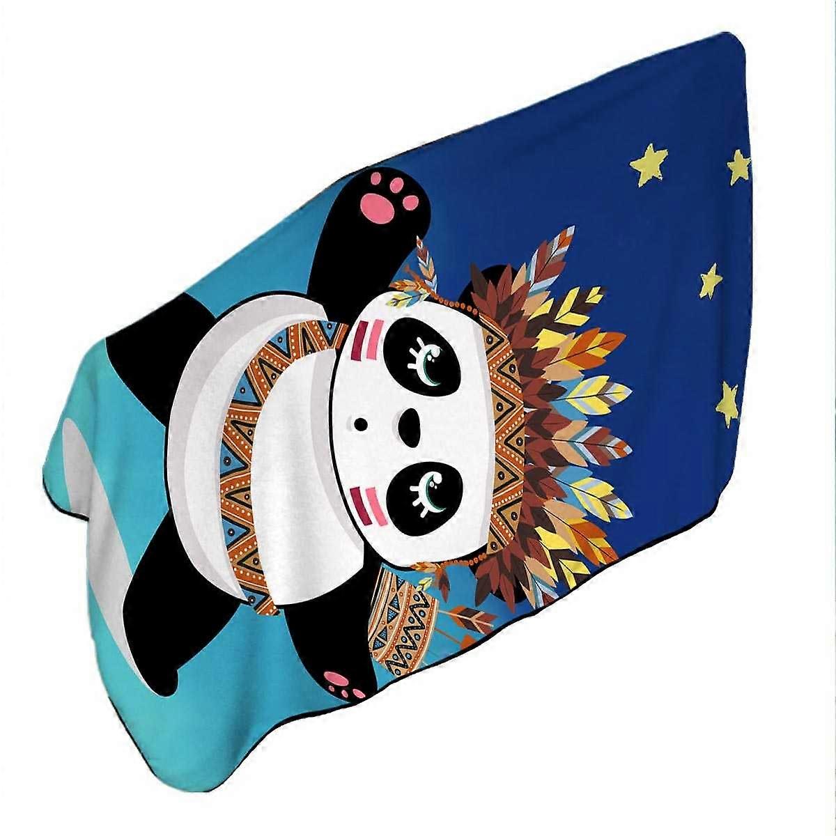 Native American Panda Microfiber Beach Towel