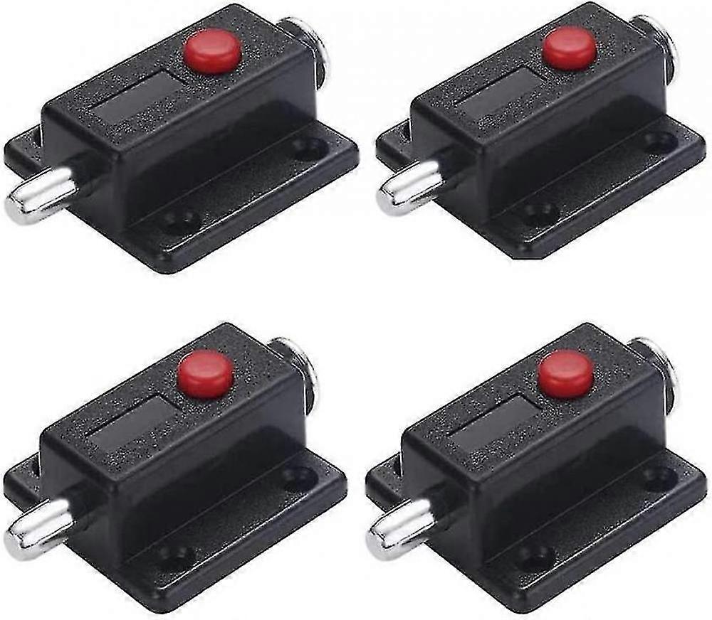 Automatic Spring Loaded Door Latch With Spring Button Black (10pcs)