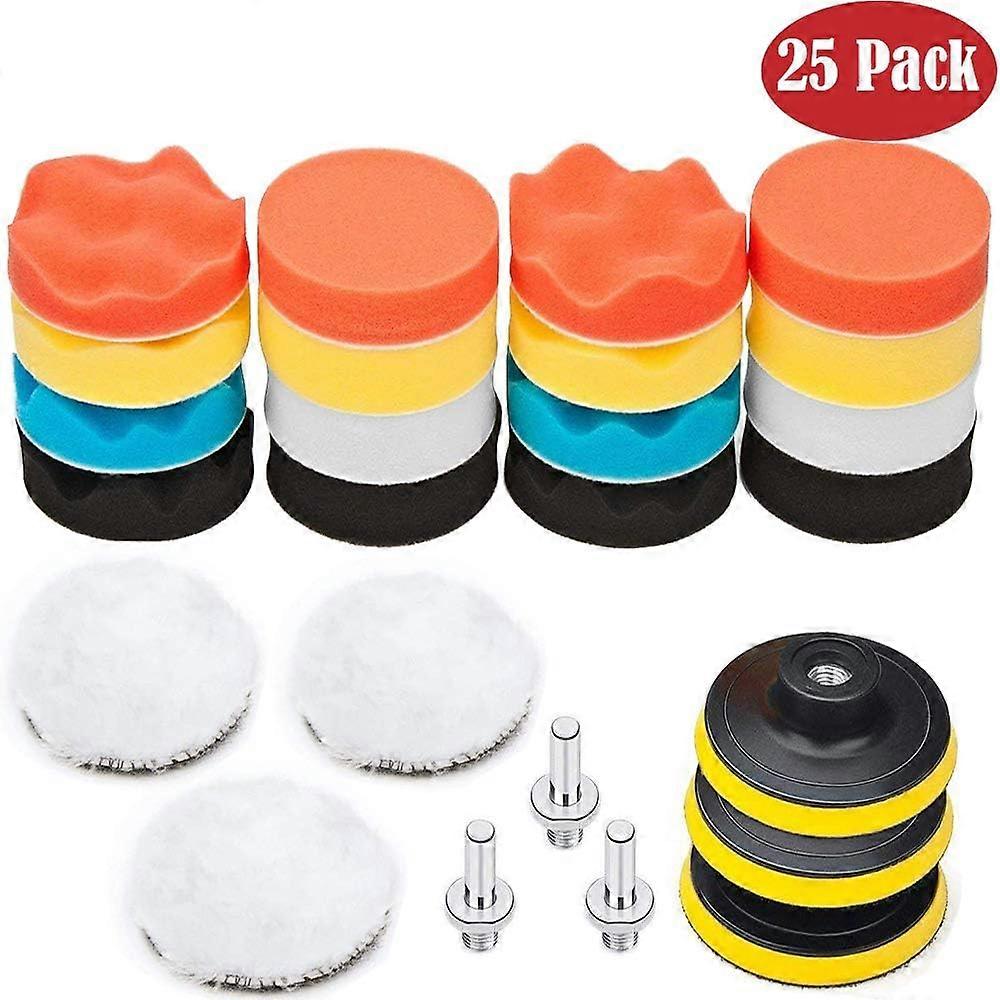 22pcs 3 polegadas Car Polishing Sponge Kit de polimento com polimento do carro Kit adaptador de polimento