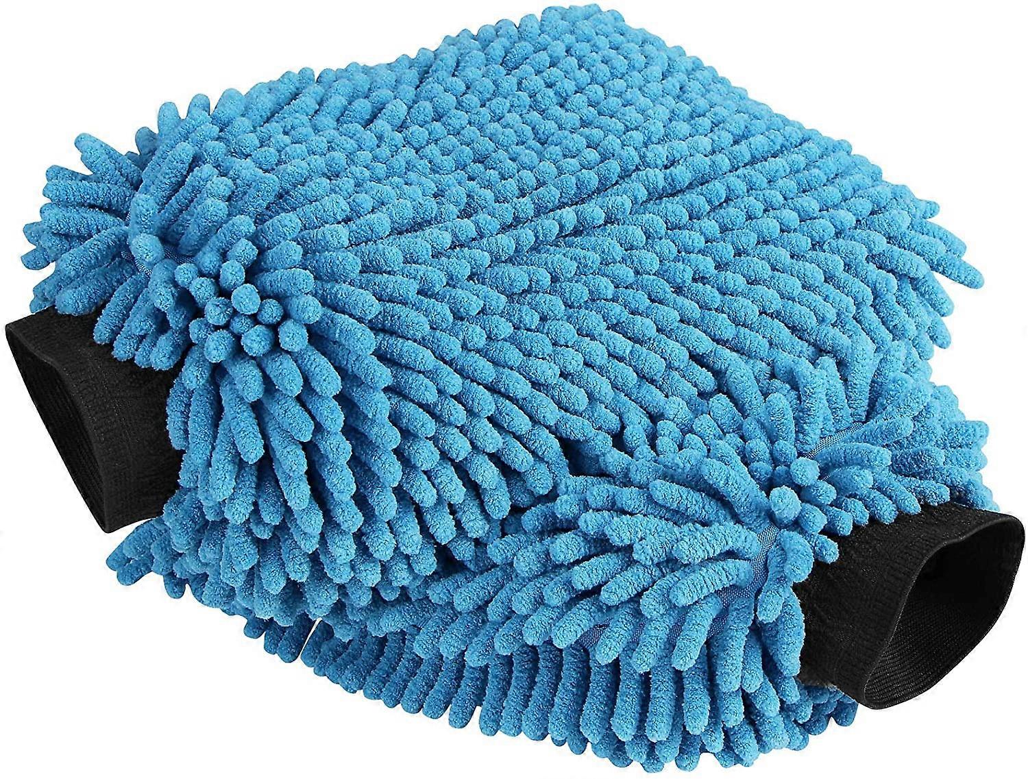2PCS Autowaschhandschuh Mikrofaser, kratz- und fusselfrei, Chenille-Mikrofaser-Waschhandschuh