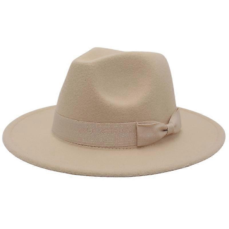 Jazz Hat Autumn And Winter Big Brim Hat Flat Top Hat