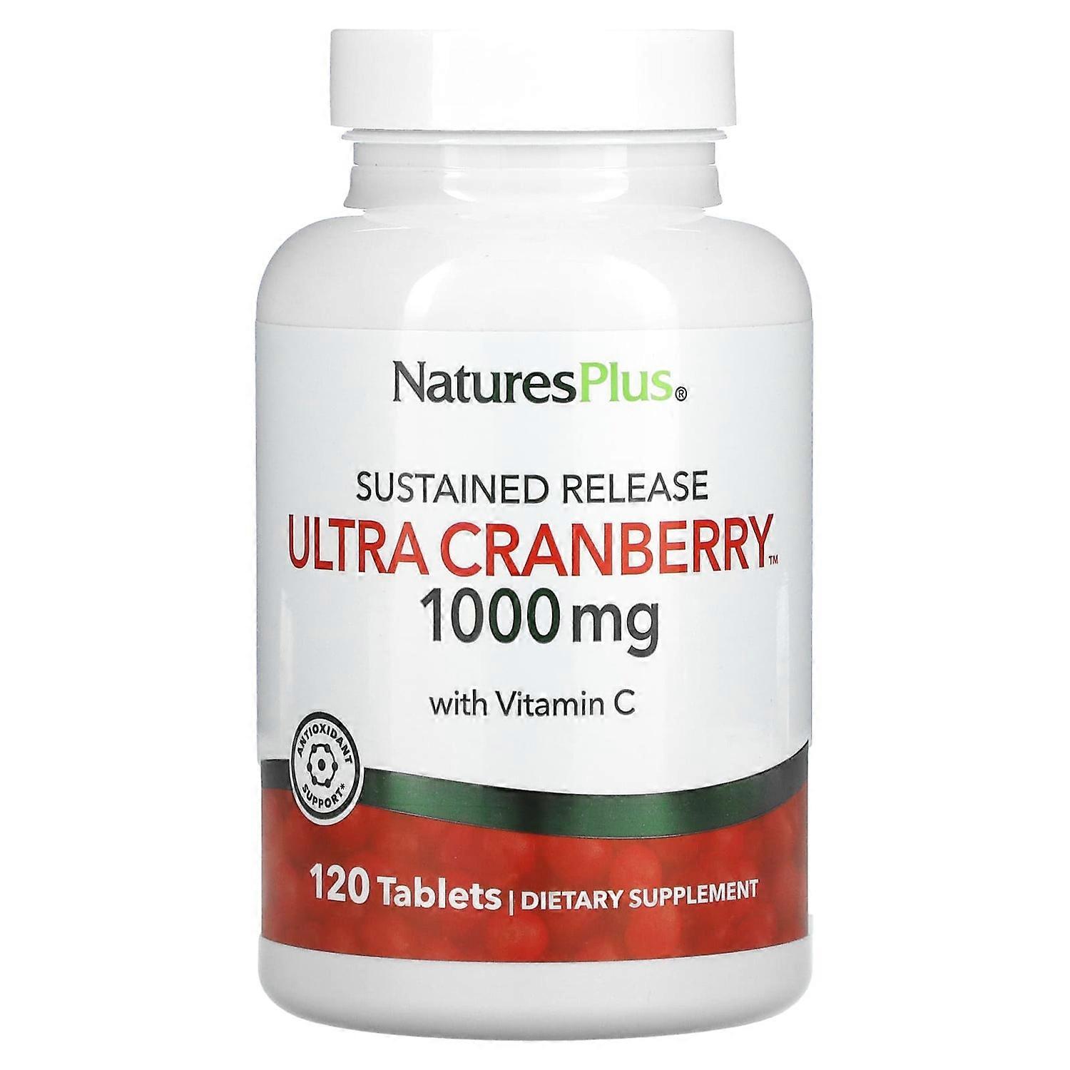 NaturesPlus, Sustained Release Ultra Cranberry, 1,000 mg, 120 Tablets