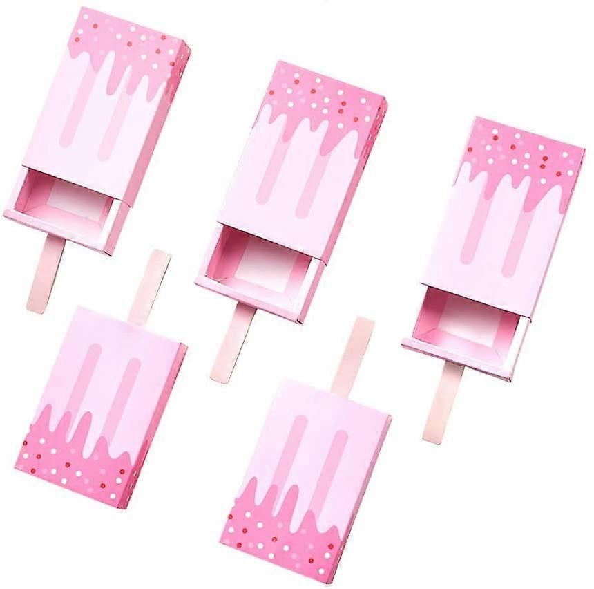 20Pcs 3.6x2 Inch Paper Ice Cream Shape Gift Boxes Popsicle Mini Cartoon Candy Folding Paper Box Wedding Party Favor Candy Box for Halloween Birthday P