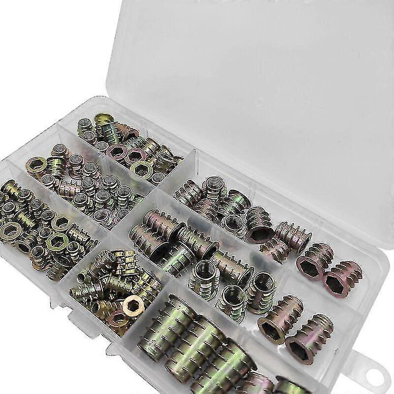 Wood Thread Insert Zinc Alloy Screw M4 M5 M6 M8 M10 Hexagon Socket Threaded Insert Nut For Wood Furniture (120pcs) Cisea X