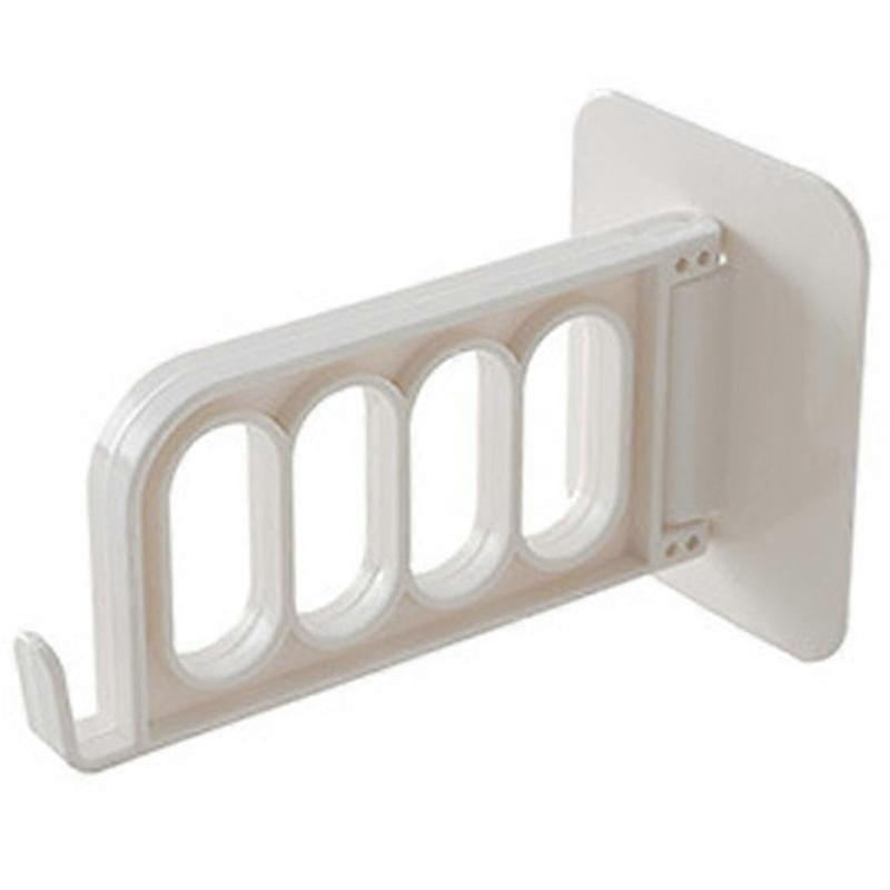 Sticker Hooks Clothes-hook Plastic Wall Mount Traceless Storage White