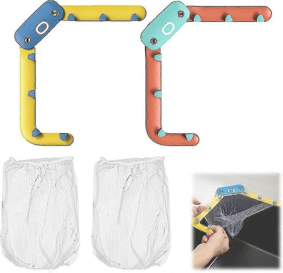 Triangular Drainage Shelf, 2 Pieces Kitchen Filter, Garbage Storage Rack, Anti-clog Cleaning Tool