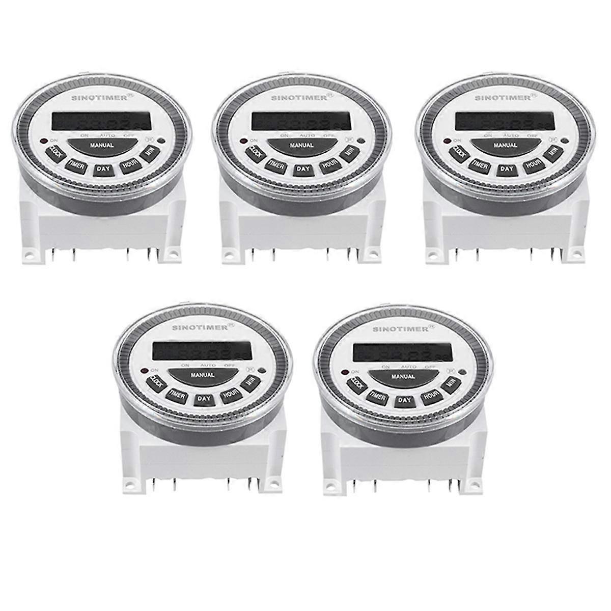5X Tm-619H-2 230Vac Weekly Programmable Digital Timer Lighting Switch Output 220V Voltage with Cove
