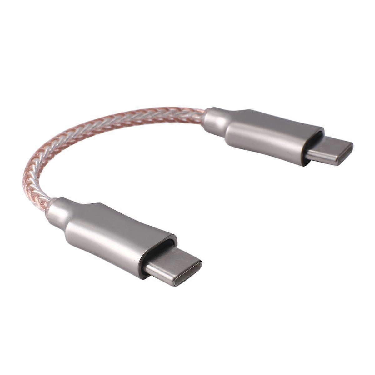 Portable Decoding Amp OTG Cable Type-C To Type-C Recording Line 8-Core Audio Cable for HiFi Headpho