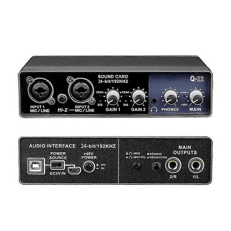 Q-22 Q-12 Q-24 Professional Audio Sound Card Monitor Electric Guitar Recording for Live Broadcast Studio Singing Computer