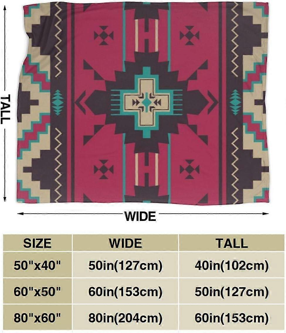 Aztec Tribal Native American Indians Navajo Print Throw Blanket