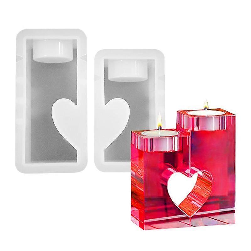 Candle holder shape molds, love heart epoxy craft, Silicone resin mold