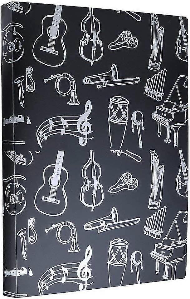 New,suitable Music Folder  A4  Size Sheet Music Folder Paper Documents Music Themes 40 Pocket Storage Folder
